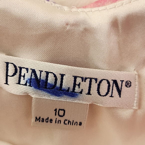 Pendleton Silk Floral Dress Sleeveless In Petal Power White Pink Purple 10 NWT - Picture 4 of 13